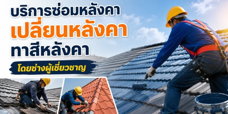 บริการซ่อมหลังคา เปลี่ยนหลังคา ทาสีหลังคา โดยช่างผู้เชี่ยวชาญ