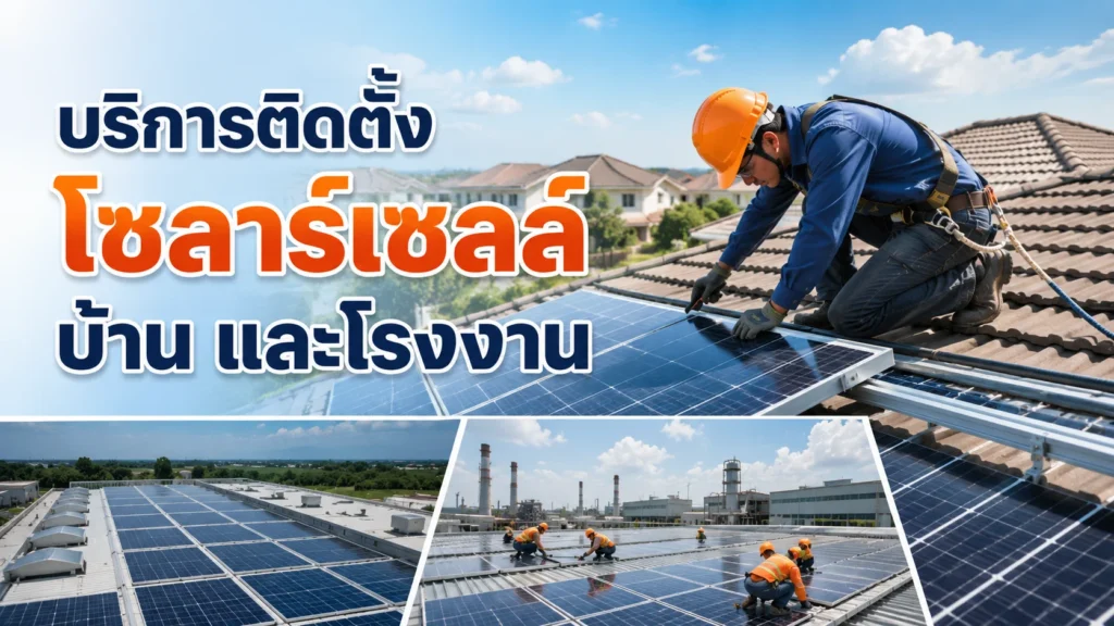 บริการติดตั้งโซลาร์เซลล์บ้าน และโรงงาน